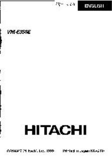 Hitachi VM E 358 E manual. Camera Instructions.